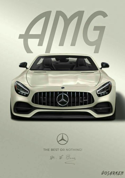 Vintage Car Posters Mercedes Benz, Marcidise Car, Car Wall Posters, Car Posters Mercedes, Car Poster Design Ideas, Car Posters Design, Car Posters For Room, Amg Gtr Wallpaper, Mercedes Benz Poster