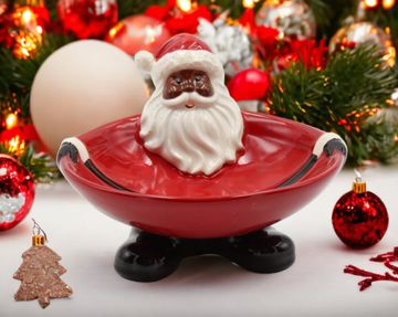 African American Santa Claus Ceramic Candy Bowl, Home Décor, Gift for Her, Gift for Mom, Kitchen Décor, Christmas Décor Christmas Candy Bowl, Christmas Bowls, Christmas Candy Dish, Santa Claus Images, Mini Candy Canes, Unique Holiday Decor, Santa Candy, Small Figurines, Jolly Santa