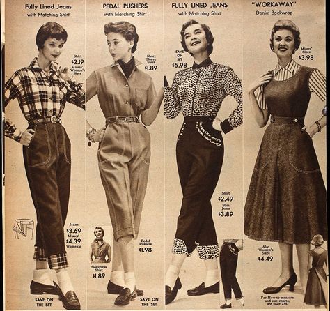 Dress on right - Workaway Wrap-back 1950s Fashion Women Casual, Air Bnb Cabin, 1950s Fashion Casual, 19s Fashion, 1950s Casual, Fashion Through The Decades, 1950s Fashion Women, Poodle Haircut, 50s Women