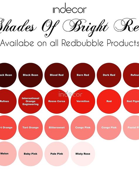 Red Tone Color Palette, Red Colour Palette Shades, Light Red Color Palette, Types Of Red Color, Red Shades Colour Palettes, Red Palette Colour Schemes, Shades Of Red Color Palette, Color Palette Shades, Red Color Pallets