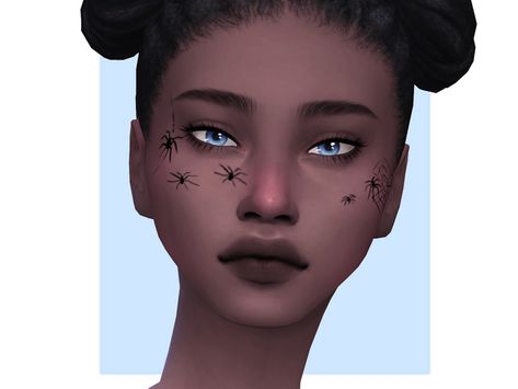 The Sims Resource - Spiders Facepaint Sims 4 Spider Cc, Sims 4 Cc Dark Makeup, Sims 4 Halloween Makeup Cc, Sims 4 Cc Goth Eyeliner, Make Up Cc Sims 4, Sims 4 Cc Makeup Eyeliner Goth, Sims 4 Tattoos, Makeup Cc, Facepaint