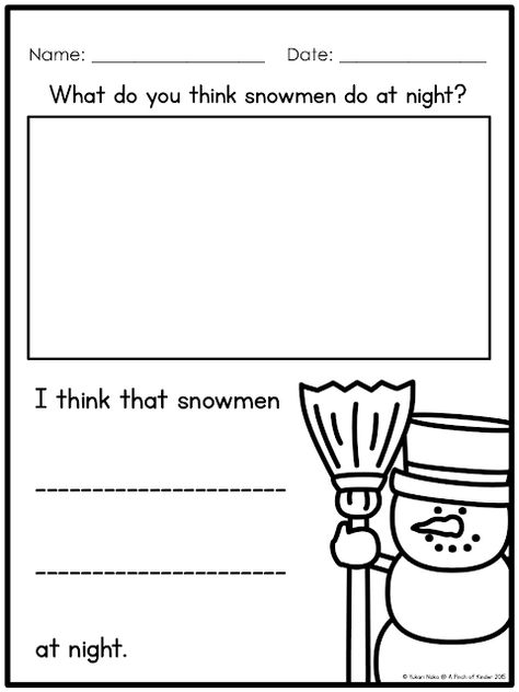 Winter Writing Activities, January Kindergarten, Snowman Writing, Activity For Kindergarten, Free Writing Paper, Snowmen At Night, Doodle Bugs, January Activities, Snowmen Activities