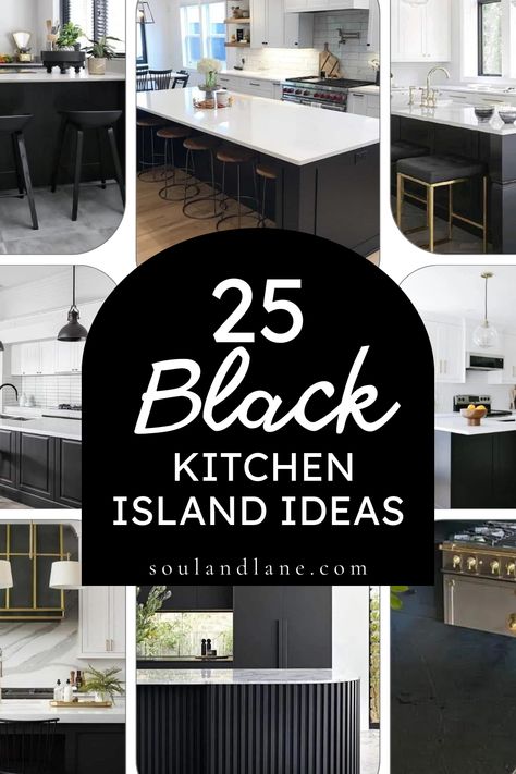 Discover the sleek and bold impact a black kitchen island can have on your space. This design choice offers a stunning visual anchor in kitchens of any style, from modern to traditional. Consider pairing your black island with contrasting cabinets or countertops to create a compelling focal point. Tips on selecting the perfect matte or glossy finish, along with ideas for integrating metallic accents or natural wood elements, will help you craft an inviting yet striking kitchen centerpiece. Black Kitchen Island With Black Counter, White Kitchen Black Island Countertop, Black Panel Kitchen Island, Sleek Black Kitchen Cabinets, Black Paint For Kitchen Island, Modern Grey Kitchen With Island, Black Accent Island Kitchen, Gray Kitchen Cabinets Black Island, Black Built Ins Kitchen