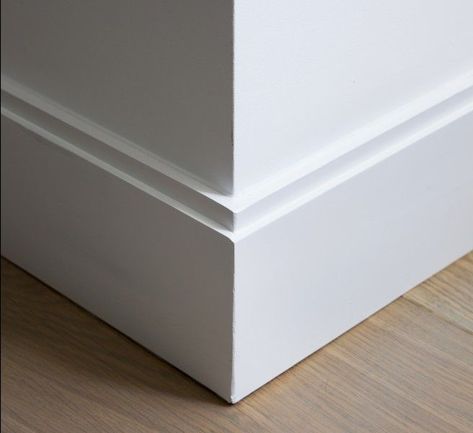 Stacked Baseboard Trim, Beveled Baseboard Trim, Modern Floor Molding, Modern Base Molding, Base Moulding Ideas, Base Cap Molding, 8 Inch Baseboard Trim, Modern Mouldings And Trim, Nice Baseboards