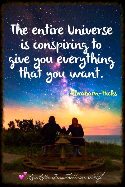 *The entire Universe is conspiring to give you everything that you want Thank U Universe, Daily Mantra, Abraham Hicks Quotes, Law Of Attraction Tips, Secret Law Of Attraction, Law Of Attraction Quotes, Manifesting Money, Abraham Hicks, Thank U