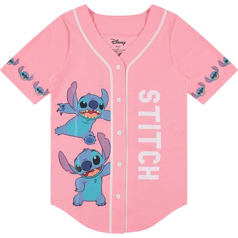 PRICES MAY VARY. 100% Polyester Button closure Machine Wash Favorite Character: Introducing the Lilo and Stitch ladies baseball jersey, the perfect addition to your Disney-inspired wardrobe. This jersey features a classic design with a modern twist, featuring Lilo and Stitch on the front and back. Made with high-quality materials, this jersey is both comfortable and durable, making it perfect for everyday wear. Lilo & Stitch: A tale of a young girl's close encounter with the galaxy's most wanted Lilo And Stitch Shirt, Pink Stitch, Mesh Jersey, Stitch Clothes, Stitch Shirt, Lilo Stitch, Disney Lilo, Baseball Shirt, Disney Ladies