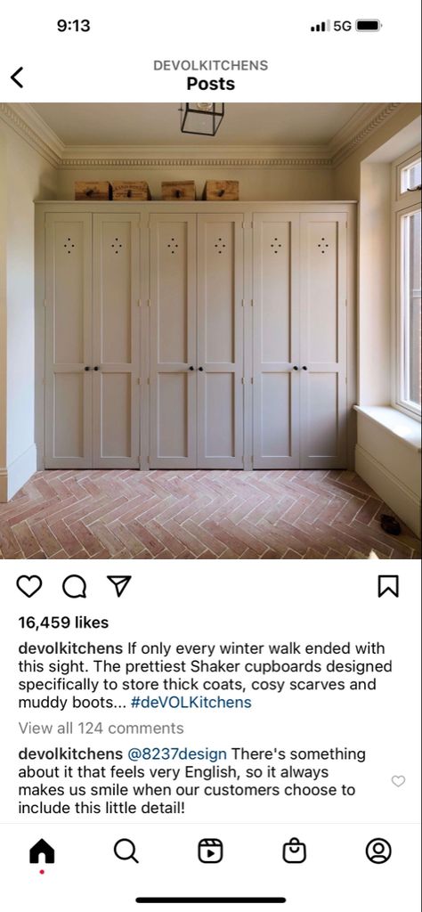 End Of Hallway Ideas, End Of Hallway, Laundry Doors, Hallway Cabinet, Devol Kitchens, Linen Cupboard, Linen Cabinet, Paint Companies, Boot Room