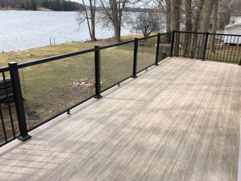 Vinyl Decking Ideas, Vinyl Deck Flooring, Wood Porch Floor, Composite Floating Deck, Outdoor Vinyl Flooring, Duradek Decks, Duradek Vinyl Decking, Deck Options, Vinyl Decking