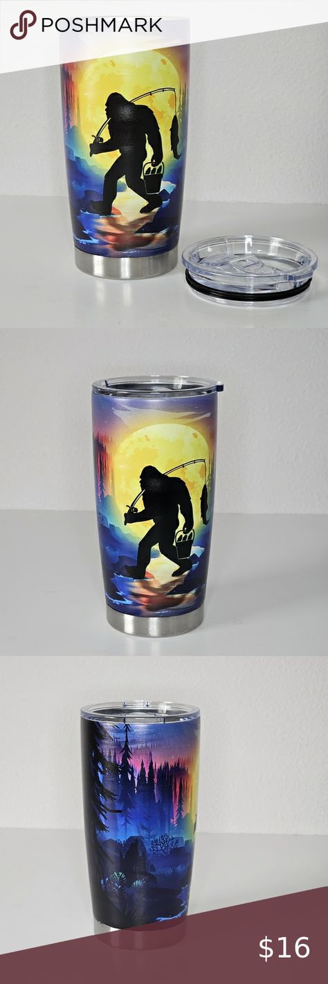 Bigfoot Tumbler New Bigfoot Tumbler, Bigfoot Sasquatch, Fishing, Tumbler, Fish, Closet, Clothes Design