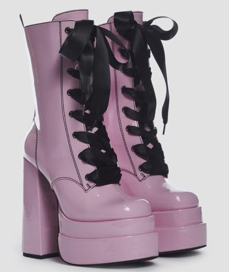 Draculaura Boots, Draculaura Aesthetic Outfit, Playtime Is Over, Dr Shoes, Pink Boots, Pink Men, Open Door, Shoe Inspo, Aesthetic Shoes