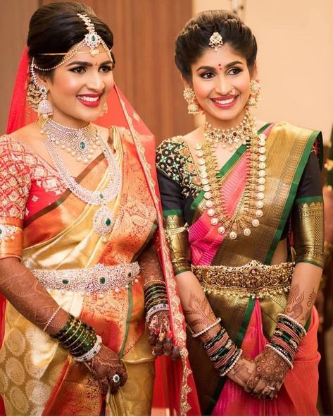 Go No Further For Sister Of The Bride Traditional Looks Inspo Hair Styles Elegant, Elegant Curls, Indian Bridal Sarees, Wedding Saree Blouse, Bride Portraits, Waist Belts, Bride Sister, Half Saree Designs, Bridal Silk Saree