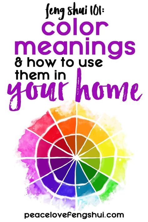 Learn the feng shui meanings of different colors and how to easily use them in your home. #fengshui #color Feng Shui Color Chart, Feng Shui Colors Home, Feng Shui Front Door Colors, Feng Shui Tips For Wealth, Feng Shui Front Door, Feng Shui Bedroom Colors, Feng Shui Basics, Feng Shui Colors, Room Feng Shui