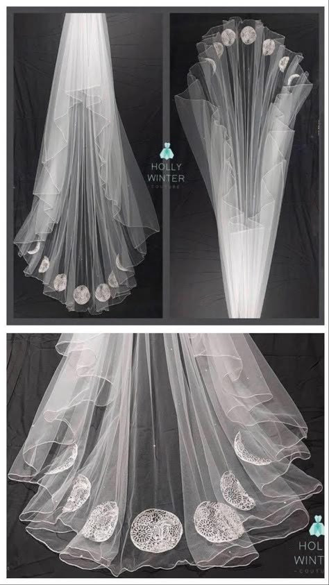 Black Wedding Dress White Veil, Astrology Wedding Dress, Moon Goddess Wedding Dress, Non Traditional Wedding Veils, Wicca Wedding Dress, Nontraditional Wedding Veil, Celestial Wedding Accessories, Sun And Moon Wedding Dress, Moon And Stars Wedding Dress