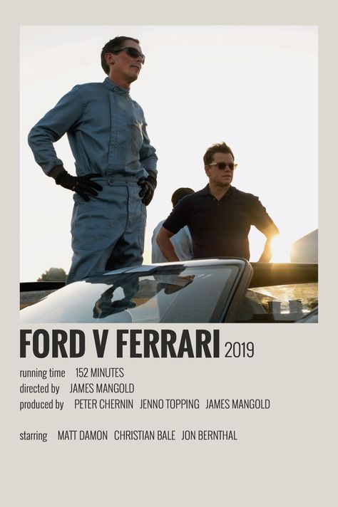 Ford V Ferrari Movie, Movie Poster Project, Ford V Ferrari, Minimalist Polaroid Poster, Indie Movie Posters, Classic Films Posters, Movie Hacks, Movie Wall, Iconic Movie Posters