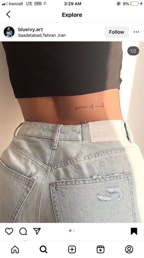 Inner Bicep Tattoo Women, Rib Tattoos For Women, Waist Tattoos, Phrase Tattoos, Small Girly Tattoos, Torso Tattoos, Hidden Tattoos, Stencil Tattoo, Hip Tattoos Women