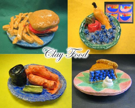 ArtMommie Upper Elementary Art, Ceramic Lessons, Art Games For Kids, Middle School Projects, Pop Art Food, Clay Idea, Wonder Bread, Ceramic Creations, Clay Lesson