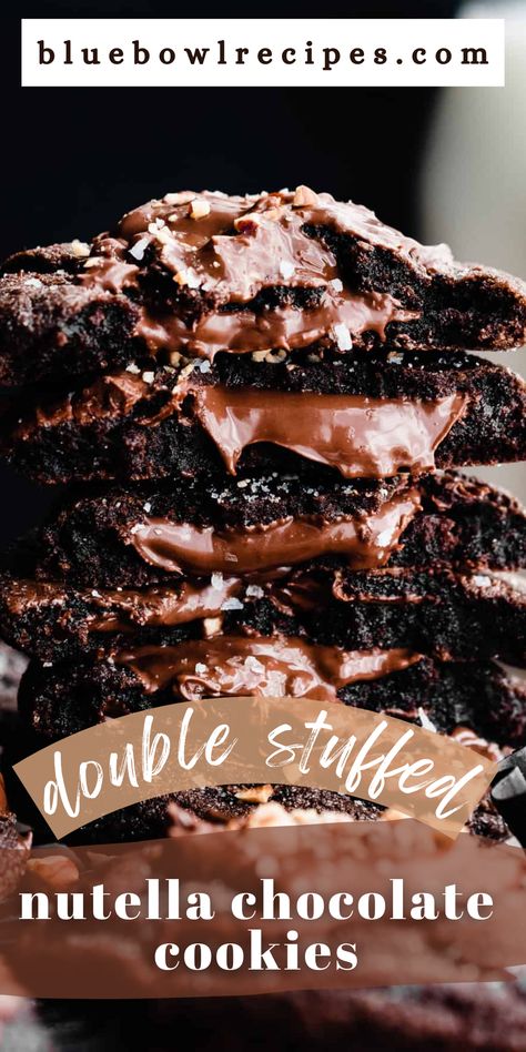 Nutella Frosting, Easy Homemade Cookies, Cookies Stuffed, Stuffed Cookies, Chill Time, Nutella Cookies, Festive Desserts, Chocolate Cookie Recipes, Chocolate Nutella