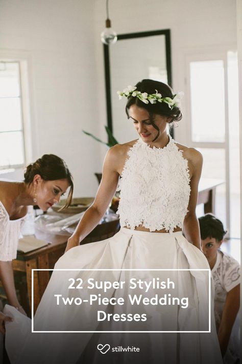 2 Pc Wedding Dress Two Pieces, Tulle Skirt Wedding Dress Two Pieces, Teo Piece Wedding Dress, Two Piece Wedding Dresses, Two Piece Wedding Dress Detachable, High Waist Wedding Dress, Lake Wedding Dress, Wedding Dress For Short Women, Hi Low Wedding Dress