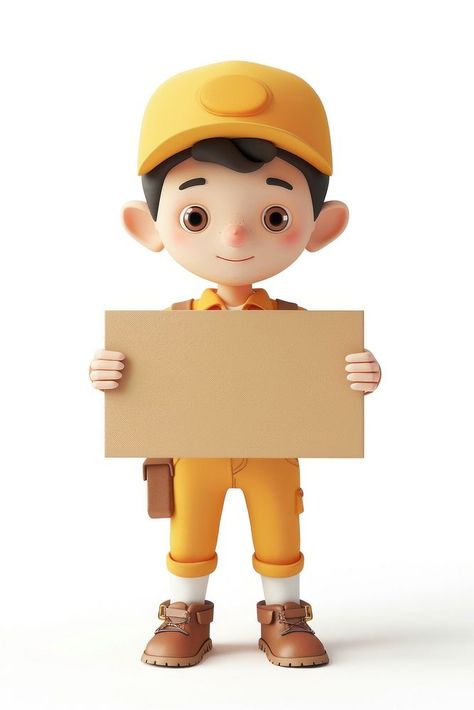 Postman holding board cardboard standing person. | free image by rawpixel.com / Ratcharin Noiruksa 3d Portrait, Portrait Illustration, Download Free Images, Free Image, Make It Yourself