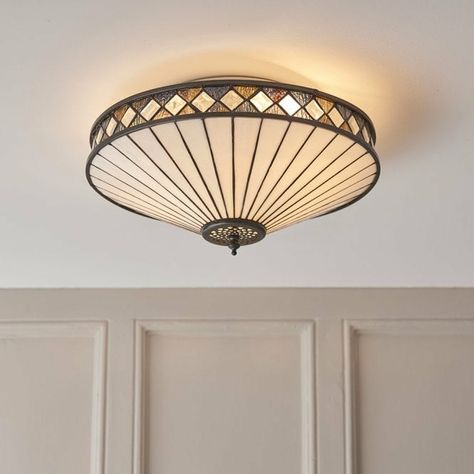 Tiffany Ceiling Lights, Bronze Fixtures, Tiffany Lamp, Ceiling Light Design, Tiffany Glass, Tiffany Lamps, Dimmable Lamp, Tiffany Style, Flush Ceiling Lights