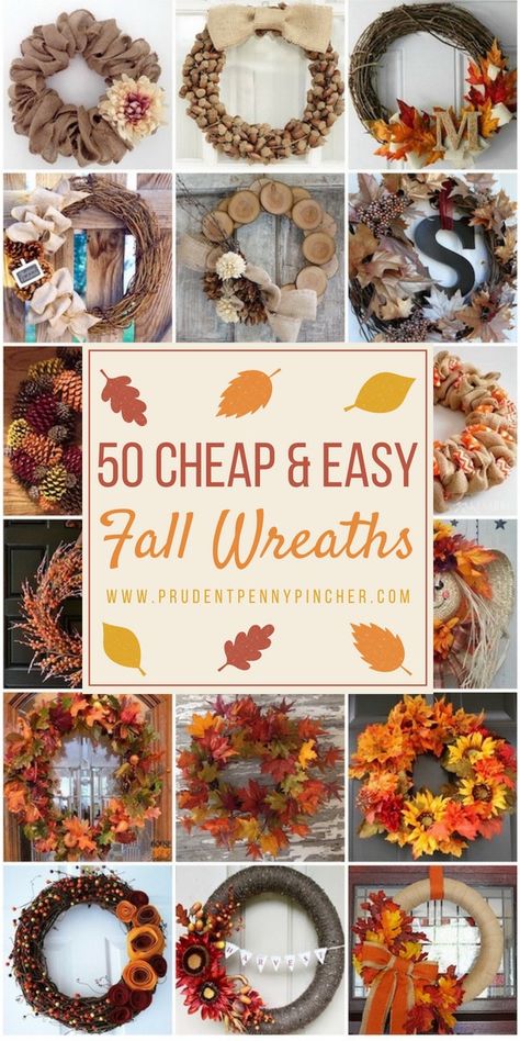 How To Make Fall Wreaths, Fall Wreath Ideas Diy, Make A Fall Wreath, Wreaths Thanksgiving, Cheap Wreaths, Diy Fall Wreaths, Fall Wreath Ideas, Couronne Diy, Autumn Diy