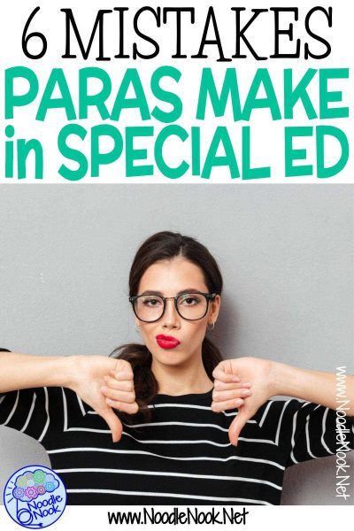 6 Instructional Mistakes that Teachers and Paras Make in Special Ed- do you make any of these? Read how to make instruction better for students with disabilities. Special Ed Reading Activities, Spec Ed Activities, Special Needs Learning Activities, Special Education Assistant, Special Education Aide, Open House Ideas For Special Ed Teachers, Special Education Outfits, Sped Paraprofessional Outfits, Outfits For Paraprofessionals