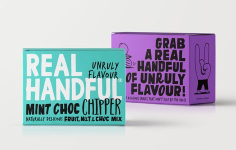 Typographic Packaging, Healthy Snack Brands, Healthy Food Packaging, Packaging Typography, Fun Packaging, Healthy Snack Bars, Snack Brands, Bold Color Schemes, Food Pouch