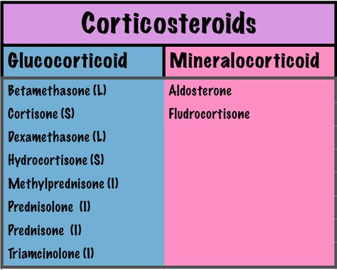 Adrenal Corticosteroids: Glucocorticoids, Mineralocorticoids Corticosteroids Pharmacology, Glucocorticoids Pharmacology, Endocrine System Nursing, Nursing School Supplies, Pharmacology Studying, Cranial Nerves Mnemonic, Np School, Med Surg Nursing, College Nursing