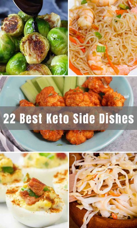 22 Best Keto Side Dishes (Low Carb Cauliflower Fried Rice Recipe & More) Side Dishes Low Carb, Balsamic Brussel Sprouts, Cauliflower Fried Rice Recipes, Sides For Chicken, Keto Sides, Cauliflower Fried, School Recipes, Keto Side, Seasoned Veggies