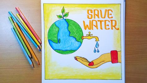 save water drawing, save water poster drawing, world water day drawing, save water save life drawing Save Water Poster Creative Ideas, Water Day Drawing, Save Water Slogans, Save Water Drawing, Save Water Poster Drawing, Save Water Save Life, Save Water Poster, Computer Drawing, Water Poster