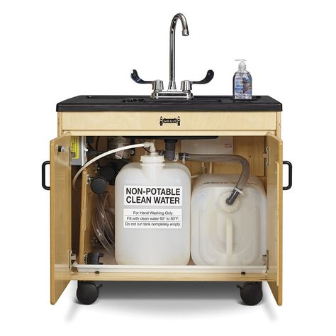 Clean Hands Helper Sink Accessories Kit | Becker's School Supplies Kombi Trailer, On Demand Water Heater, Portable Sink, Washing Station, Portable Sinks, Hand Washing Station, Outdoor Sinks, Fresh Water Tank, Mobile Bar