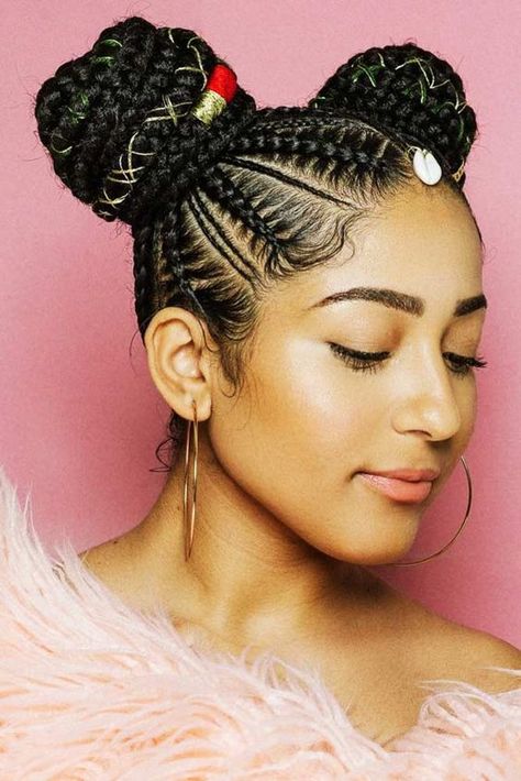 19 Stunning African Braids Hairstyle Ideas for Every Look - thepinkgoose.com Braided Space Buns, Trendy We Fryzurach, Cabello Afro Natural, Blonde Box Braids, Short Box Braids, Space Buns, Long Box Braids, Pelo Afro, Feed In Braid