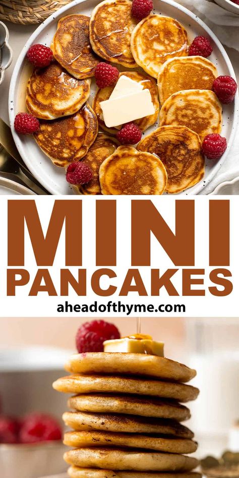 Classic Pancakes, Dollar Pancakes, Mom Brunch, Applesauce Pancakes, Silver Dollar Pancakes, Gingerbread Pancakes, Butter Alternative, Thyme Recipes, Pancakes From Scratch