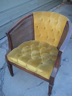 Cane Chair Makeover, Diy Upholstery, Tufted Furniture, Cane Back Chairs, Reupholster Chair, Upholstery Diy, Cane Chair, Vintage Lounge Chair, Chair Makeover