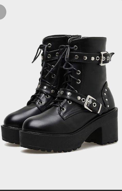 High Heel Combat Boots, Comfortable Black Shoes, Steampunk Mode, Style Combat Boots, Platform Boots Black, Autumn Boots, Gothic Boots, Dr Shoes, Black Platform Boots