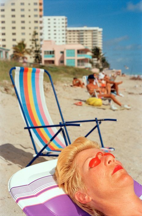 by Martin Parr, A woman tanning on the beach, Florida, United States, 1997 Tanning On The Beach, Martin Parr, Beach Florida, Photojournalism, Tanning, A Woman, The Beach, Florida, United States