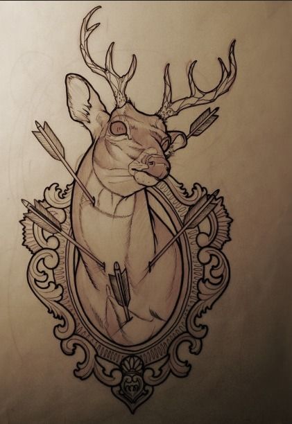 Deer Tattoo Feminine, Neo Traditional Deer Tattoo, Trend Tattoo, Neo Tattoo, 16 Tattoo, Tier Tattoo, American Traditional Tattoo Ideas, Nouveau Tattoo, Traditional Tattoo Ideas