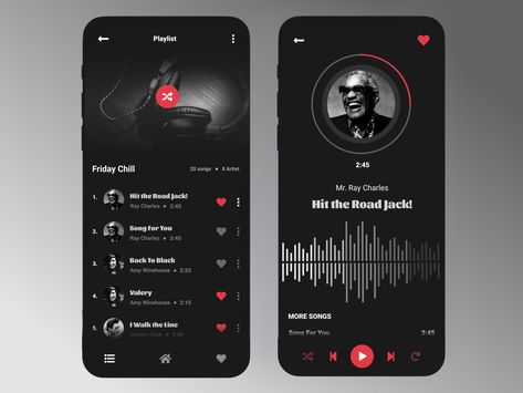 Music Player Ui Design, Music App Ui Design, Playlist App, Playlist Design, Music Ui, Music App Design, Music Player Design, Music Streaming App, Music Player App