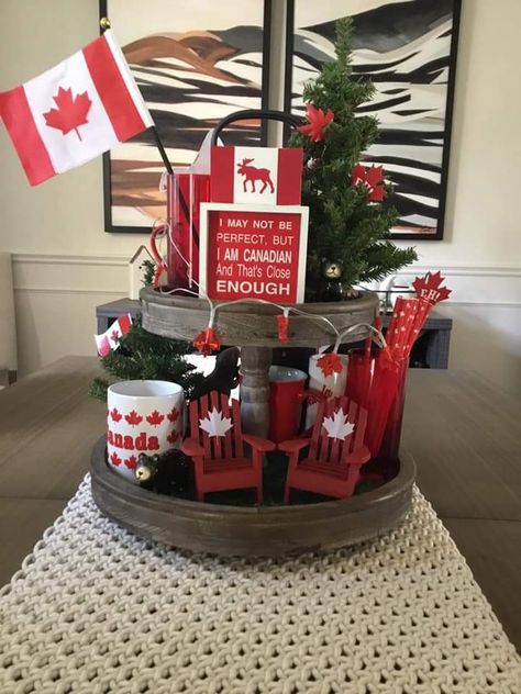 Canadian Citizenship Party, Canada Day Party Decorations, Citizenship Party, Canadian Citizenship, Canada Party, Canada Decor, Canada Day Party, Tiered Tray Stand, Sept 1