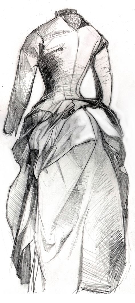 Bustle dress mid 1880s #bustledress #victorian #illustration 1880s Dress, 1880 Dress, French Bustle, French Dresses, Victorian Illustration, Bustle Dress, Dress Art, Quick Sketch, Character Sketch