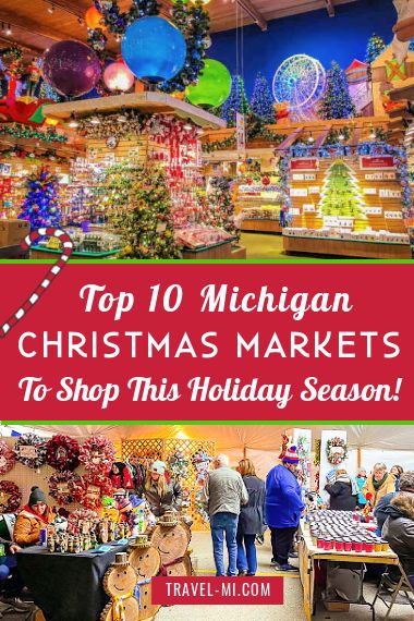 Best Michigan Christmas Markets To Shop Locally This Holiday Season! Chicago German Christmas Market, Best Christmas Markets In The Us, Christmas In Michigan, Bronners Christmas Store, Danube Christmas Market Cruise, European Christmas Market Trip, Michigan Christmas, Christmas Things To Do, Christmas Light Show