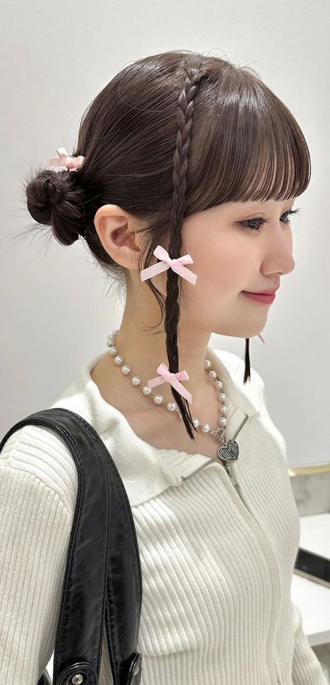 cute hairstyle with bow, boho hairstyle, Adorable hairstyles, cute hairstyle, cute braid with bow, Adorable hairstyles for long hair, cute hairstyles for school, Adorable hairstyles for medium hair, Adorable hairstyles easy, pretty hairstyle, easy cute hairstyles Dog Ear Hairstyle, Simple Bow Hairstyles, Hairstyles With Small Bows, Small Bow Hairstyles, Cute Buns For Short Hair, Bunny Hairstyle, Braid With Bow, Braids With Bows, Hairstyle With Bow