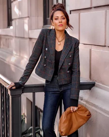 Loving this blazer and fall outfit from WHBM styled with this pouch leather clutch! Such a statement piece! :kiss: Lucy’s Whims, fall outfit, winter outfit, handbag, cute shoes, wedding guest, jeans, cozy jacket, blazer, winter outfit 2022, fall outfit 2022 #LTKstyletip #LTKSeasonal #LTKshoecrush Casual Semi-formal Winter Tweed Jacket, Fitted Tweed Jacket For Fall Wedding, Chic Semi-formal Winter Tweed Jacket, Winter Wedding Fitted Tweed Jacket, Semi-formal Winter Tweed Blazer, Cozy Jacket, Office Casual Outfit, Office Outfits Women, Style Inspiration Spring