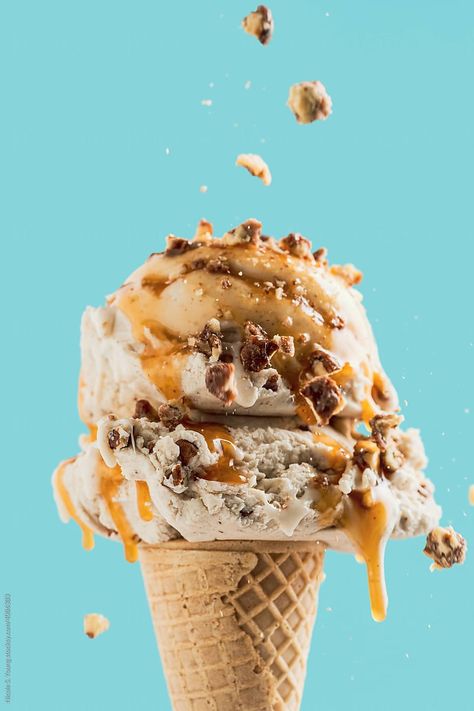 "Ice Cream Cone" by Stocksy Contributor "Nicolesy, Inc." - Stocksy Ice Cream Cone Photography, Ice Cream Photography, Ice Cream Poster, Gelato Ice Cream, Cold Desserts, Baskin Robbins, Frozen Treats, Ice Cream Cone, Popsicles