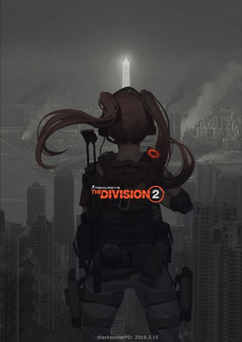 The Division 2, blacksoldier 黑兵 on ArtStation The Division Fan Art, The Division 2 Art, The Division Anime, The Division Art, The Division Cosplay, Black Soldier, Touhou Anime, Division 2, Military Drawings