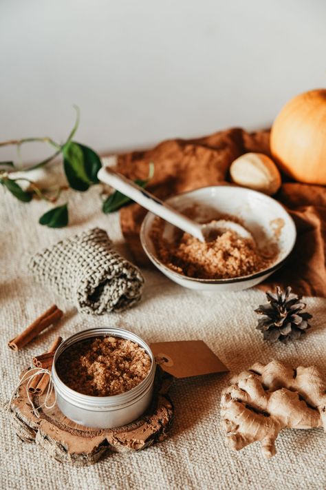 Homemade Pumpkin Sugar and Spice Body Scrub | Herbal Academy | Made with all-natural, food-safe ingredients, this pumpkin spice body scrub will leave your skin glistening and moisturized. Pumpkin Spice Body Scrub, Pumpkin Body Scrub, Herbal Scrub, Body Care Recipes, Herbal Academy, Scrub Recipe, Just Eat It, Aromatic Herbs, Homemade Pumpkin