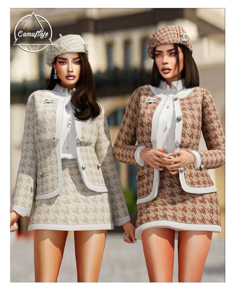 VOUGE GIRL Chanel Collection (8 items) - Dress + 2 Sets + Coat | Patreon Sims Chanel Cc, Sims 4 Prada Cc, Sims 4 Preppy Clothes, Sims 4 Rich Girl Cc, Rich Sims 4 Cc, Sims 4 Luxury Cc Clothes, Sims 4 Chanel Cc, Sims 4 Cc Rich Clothes, Sims 4 Cc Luxury Clothes