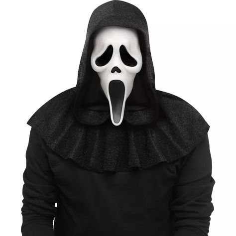 Ghost Face 25th Anniversary Mask - Spirithalloween.com Steampunk Womens Costume, Disney Baby Costumes, Scream Costume, Scream 5, Ghost Face Mask, Reaper Costume, Sparkle Fabric, Plastic Mask, Horror Costume