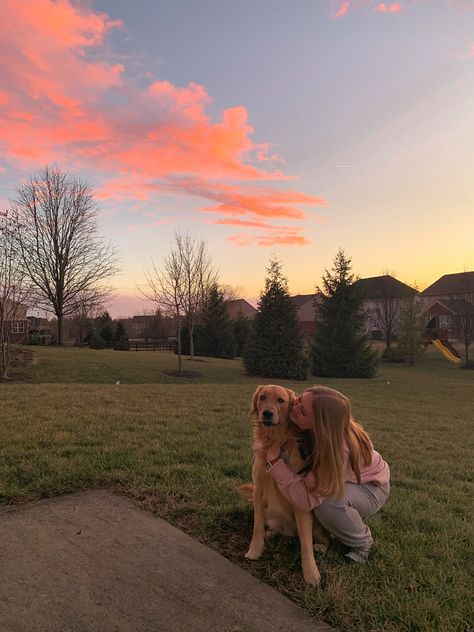 photo shoot inspo with your dog, pink skies, aesthetic, pets, picture with dog, posing, cute sunset pics Playing With Pets Aesthetic, Cute Pics To Take With Your Dog, Photo Ideas With Dogs Instagram, Insta Photo Ideas With Dog, Cute Poses With Dog, Dog Sitting Aesthetic, Photos To Take With Your Dog, Puppy Photo Shoot Ideas, Pictures To Take With Your Dog