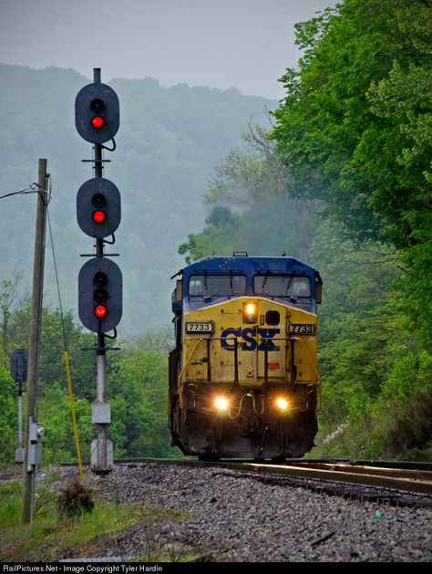 RailPictures.Net Photo: 7733 CSX Transportation (CSXT) GE C40-8W (Dash 8-40CW) at Ravenna, Kentucky by Tyler Hardin Railroad Lights, Traffic Signals, Railroad Crossing Signs, Csx Transportation, Csx Trains, Railroad Pictures, Traffic Signal, Railroad Photography, Railroad Photos